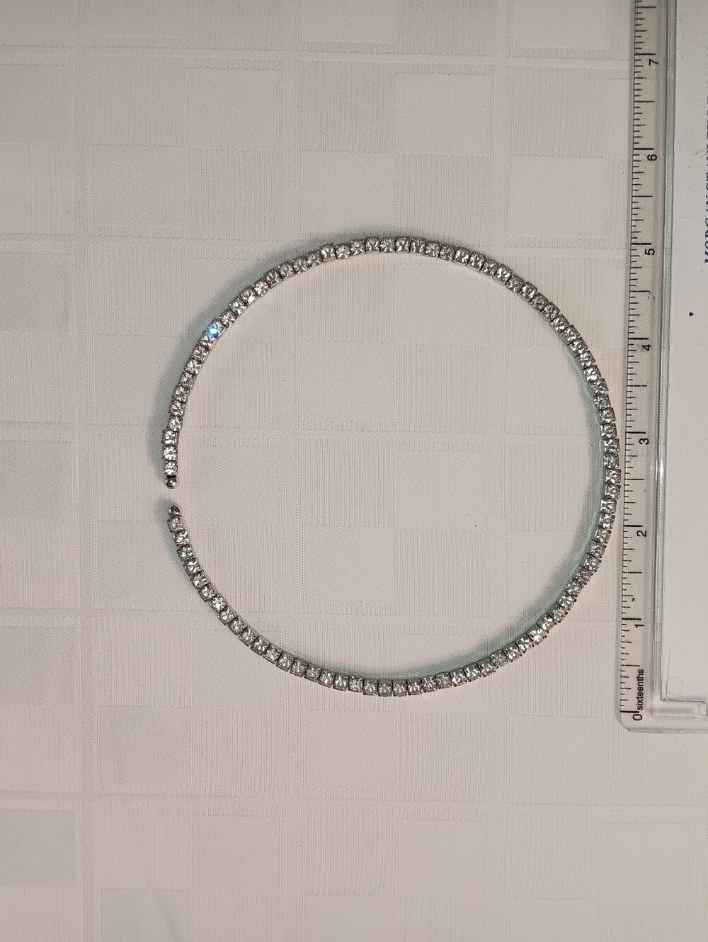Sparkling Crystal Choker Necklace in Silver - Women's Jewelry
